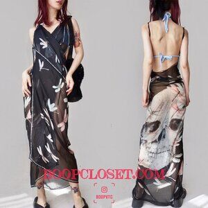 Alexander Mcqueen silk large scarf reworked dress